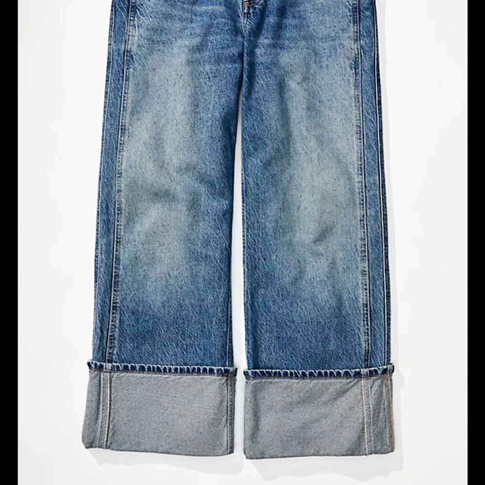 Free People Blue Wide-Leg Jeans
